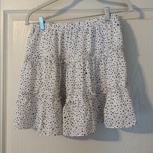 White and Green and Yellow Polka Dot Skirt
